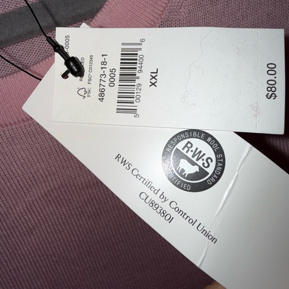 Banana Republic Women’s Pink 100% Merino Wool Light  Sweater Top Size XXL NWT - Picture 6 of 10